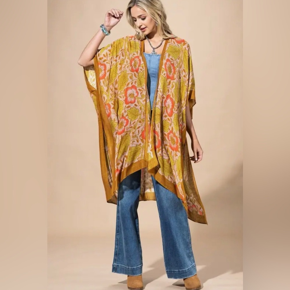 Vintage Floral Print Kimono